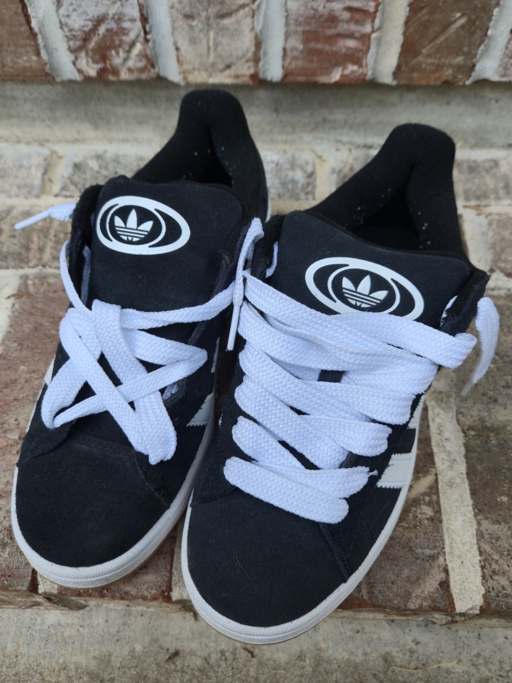Adidas Originals Campus 00S Black/White Leather Lace-Up Low Top Sneakers